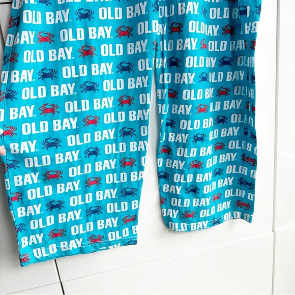 Mens Old Bay Maryland Crab Pajama Pants Drawstring Pockets Blue Red - Picture 5 of 7
